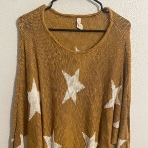 Wishlist Mustard Color Star Sweater